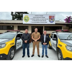 Destacamento da PM em Balsa Nova recebe visita do prefeito Marcos Zanetti e do Secretário municipal Itaboraí Cordeiro